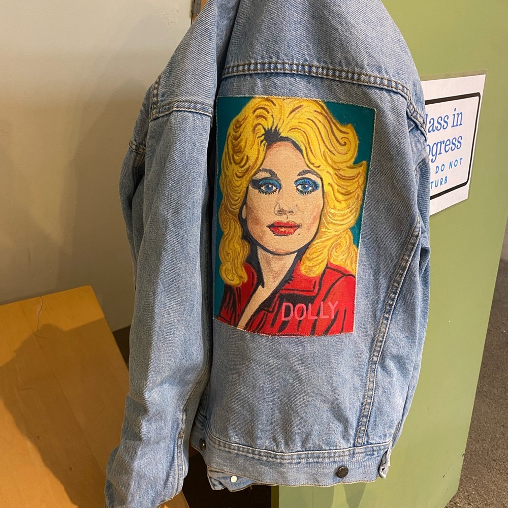 Wrangler Light Blue Denim Jacket with Dolly Portrait Patch